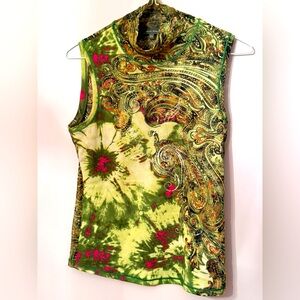 Vintage Marc Aurel Paisley Green Sleeveless Top in new condition ✨❤️